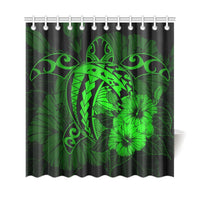 Hawaii Hibiscus Shower Curtain - Harold Turtle - Green - Polynesian Pride
