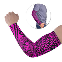 American Samoa Custom Personalised Arm Sleeve - Polynesian Style (Set of Two) Set of 2 Pink - Polynesian Pride