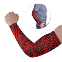 American Samoa Custom Personalised Arm Sleeve - Polynesian Style (Set of Two) Set of 2 Red - Polynesian Pride