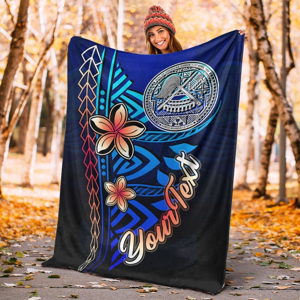 American Samoa Custom Personalised Premium Blanket - Vintage Tribal Mountain - Polynesian Pride
