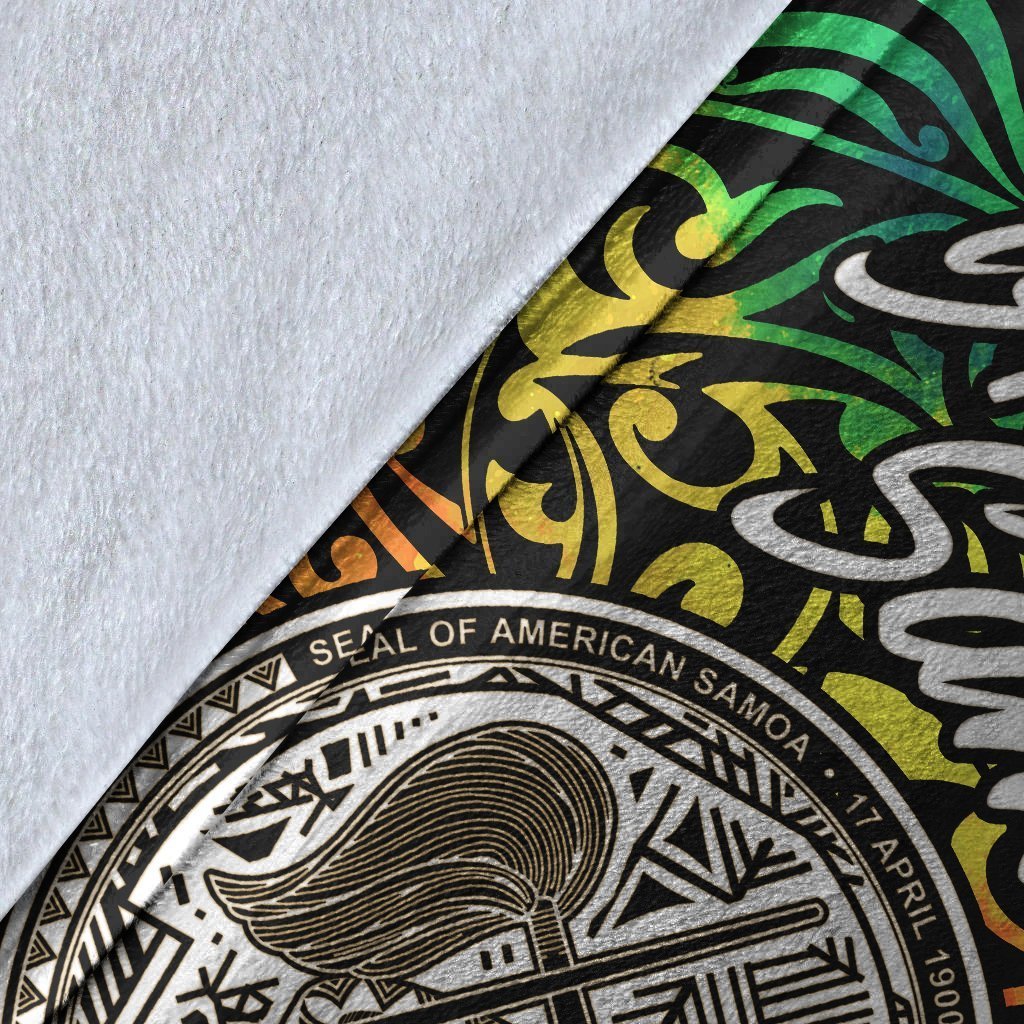 American Samoa Premium Blanket - Rainbow Polynesian Pattern - Polynesian Pride