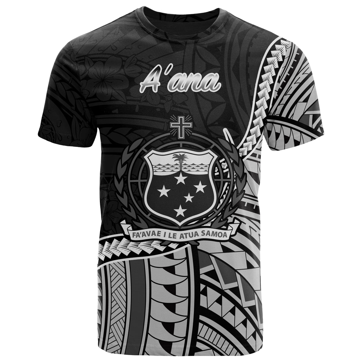 Samoa T Shirt Aana Polynesian Patterns Unisex Black - Polynesian Pride