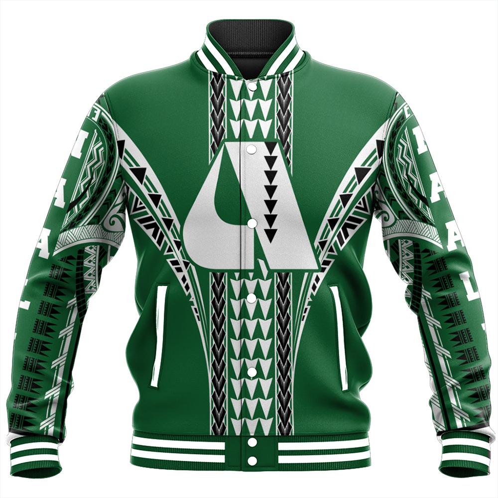 Hawaii Baseball Jacket - Aiea High Baseball Jacket - AH Unisex Green - Polynesian Pride