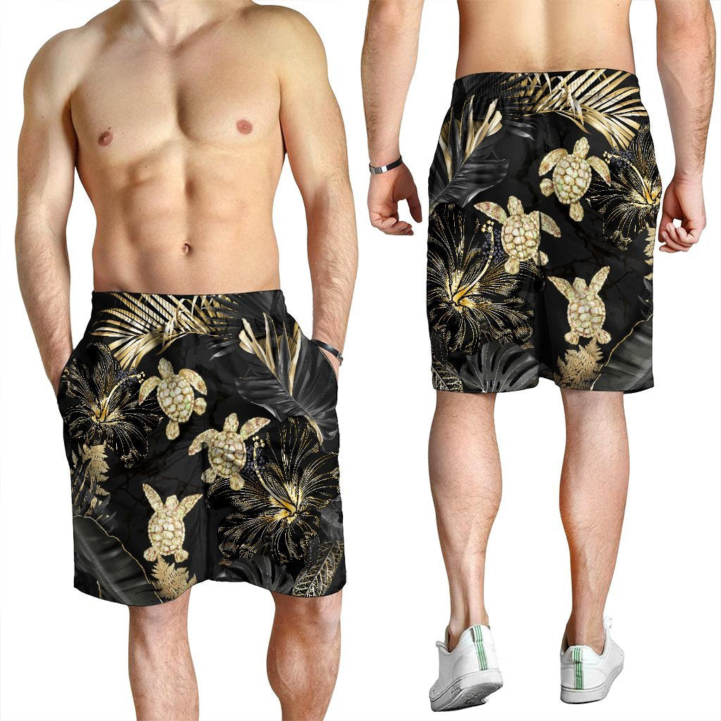 Hawaiian - Golden Tropical Turtle Men's Shorts AH - Polynesian Pride