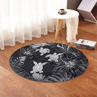 Hawaiian - Silver Tropical Turtle Round Carpet AH - Polynesian Pride