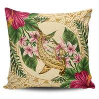 hawaiiPillow Covers - Hammerhead Shark Pillow Covers Strong Pattern Hibiscus Plumeria AH One Style Gold - Polynesian Pride