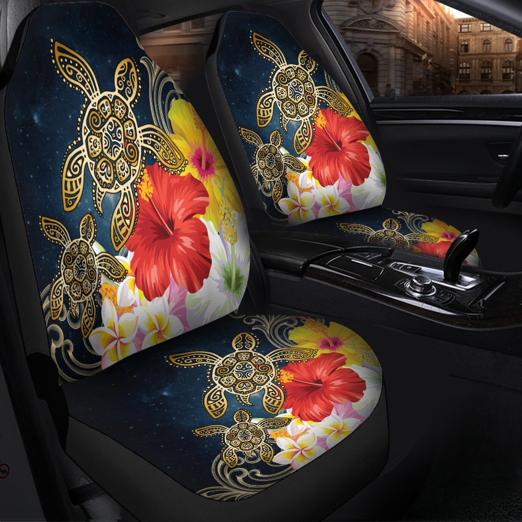Hawaiian - Hawaii Honu Hibiscus Galaxy Car Seat Covers - AH - Polynesian Pride