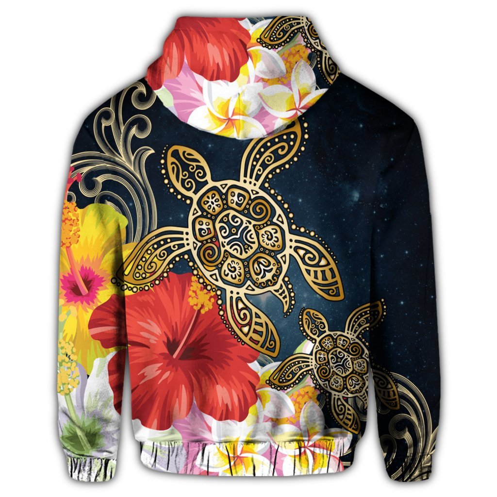 Hawaiian Hoodie Hawaiian Honu Hibiscus Galaxy Hoodie - Polynesian Pride