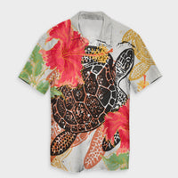 Hawaiian - Hawaii Turtle Art Hibiscus Hawaiian Shirt - AH Unisex Black - Polynesian Pride