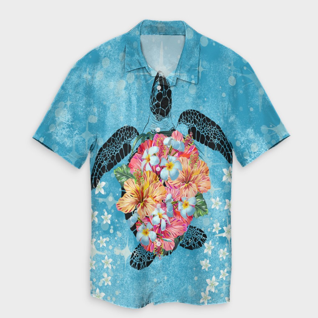 Hawaiian - Hawaii Turtle Hibiscus Plumeria Hawaiian Shirt - AH Unisex Black - Polynesian Pride