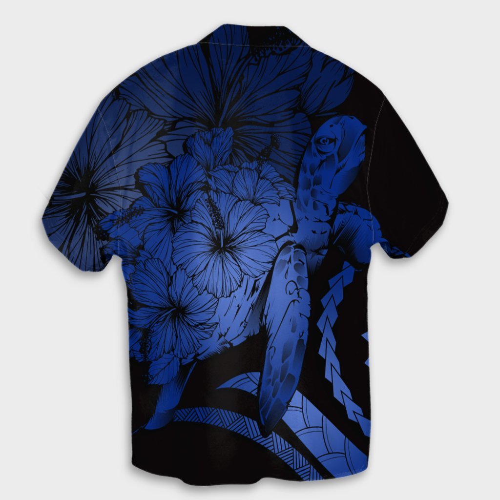 Hawaiian - Hawaii Turtle Hibiscus Polynesian Vintage Hawaiian Shirt - Blue - AH - Polynesian Pride