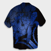 Hawaiian - Hawaii Turtle Hibiscus Polynesian Vintage Hawaiian Shirt - Blue - AH - Polynesian Pride