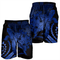 Hawaiian - Hawaii Turtle Hibiscus Polynesian Vintage Men's Shorts - Blue - AH - Polynesian Pride