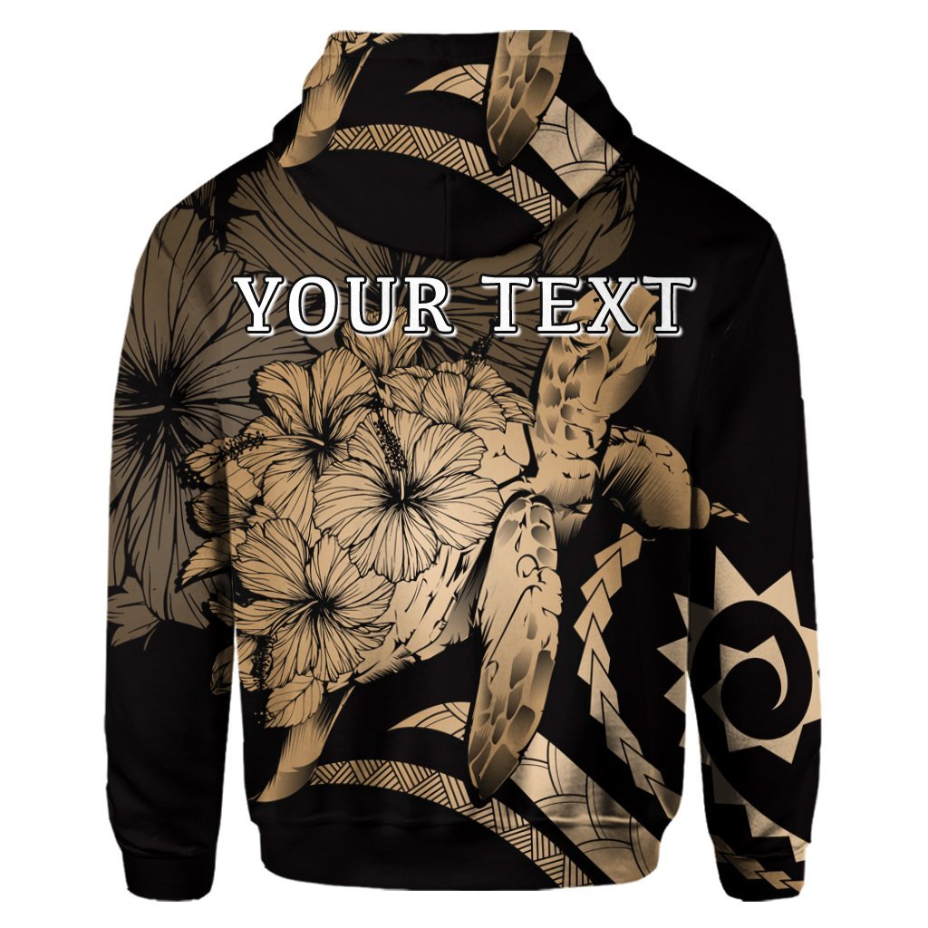 Custom Hawaiian Hawaii Turtle Hibiscus Polynesian Vintage Hoodie Gold - Polynesian Pride