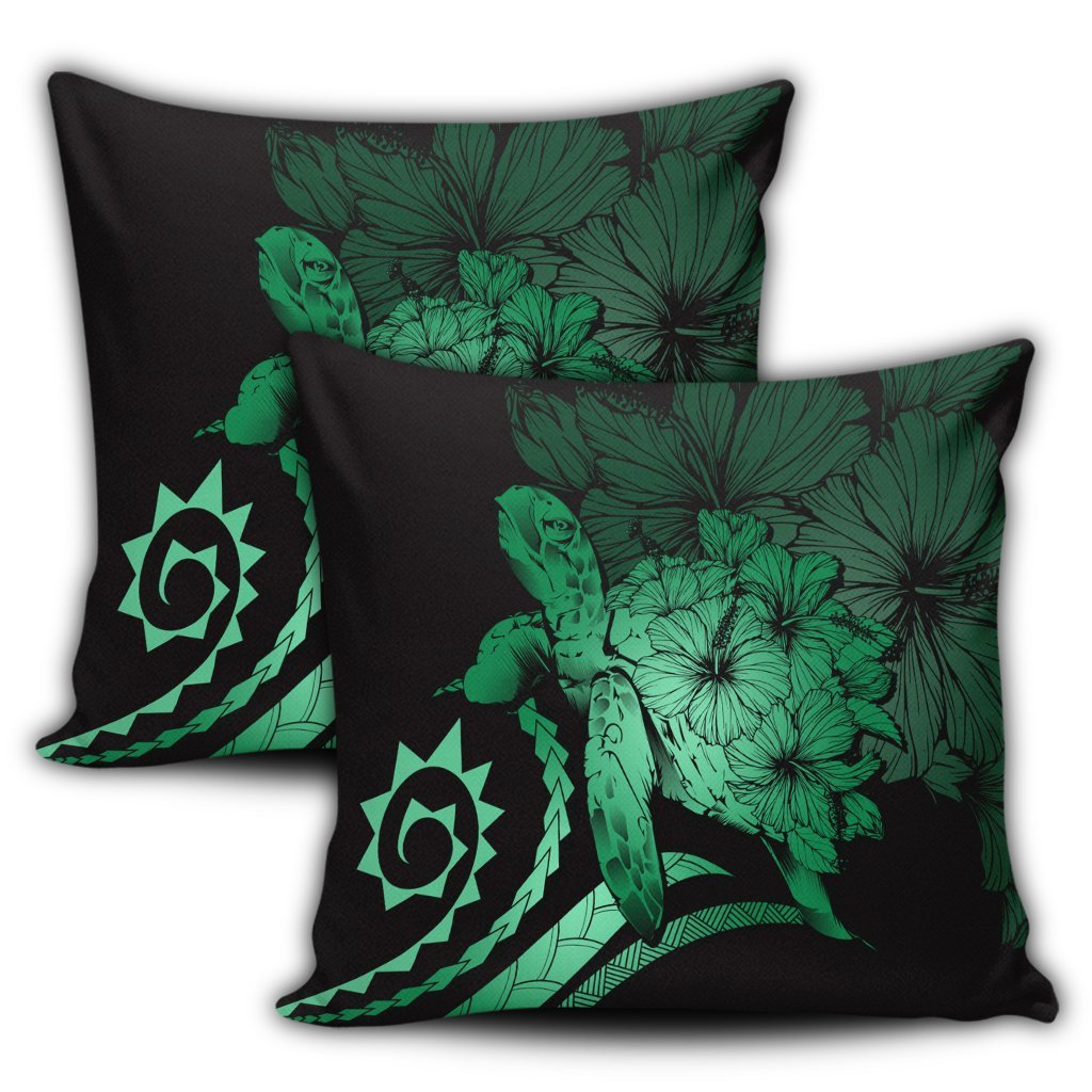 Hawaiian - Hawaii Turtle Hibiscus Polynesian Vintage Pillow Covers - Green - AH - Polynesian Pride