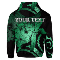Custom Hawaiian Hawaii Turtle Hibiscus Polynesian Vintage Hoodie Green - Polynesian Pride