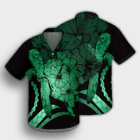 Hawaiian - Hawaii Turtle Hibiscus Polynesian Vintage Hawaiian Shirt - Green - AH - Polynesian Pride