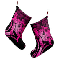 Hawaiian - Hawaii Turtle Hibiscus Polynesian Vintage Christmas Stocking - Pink - AH - Polynesian Pride