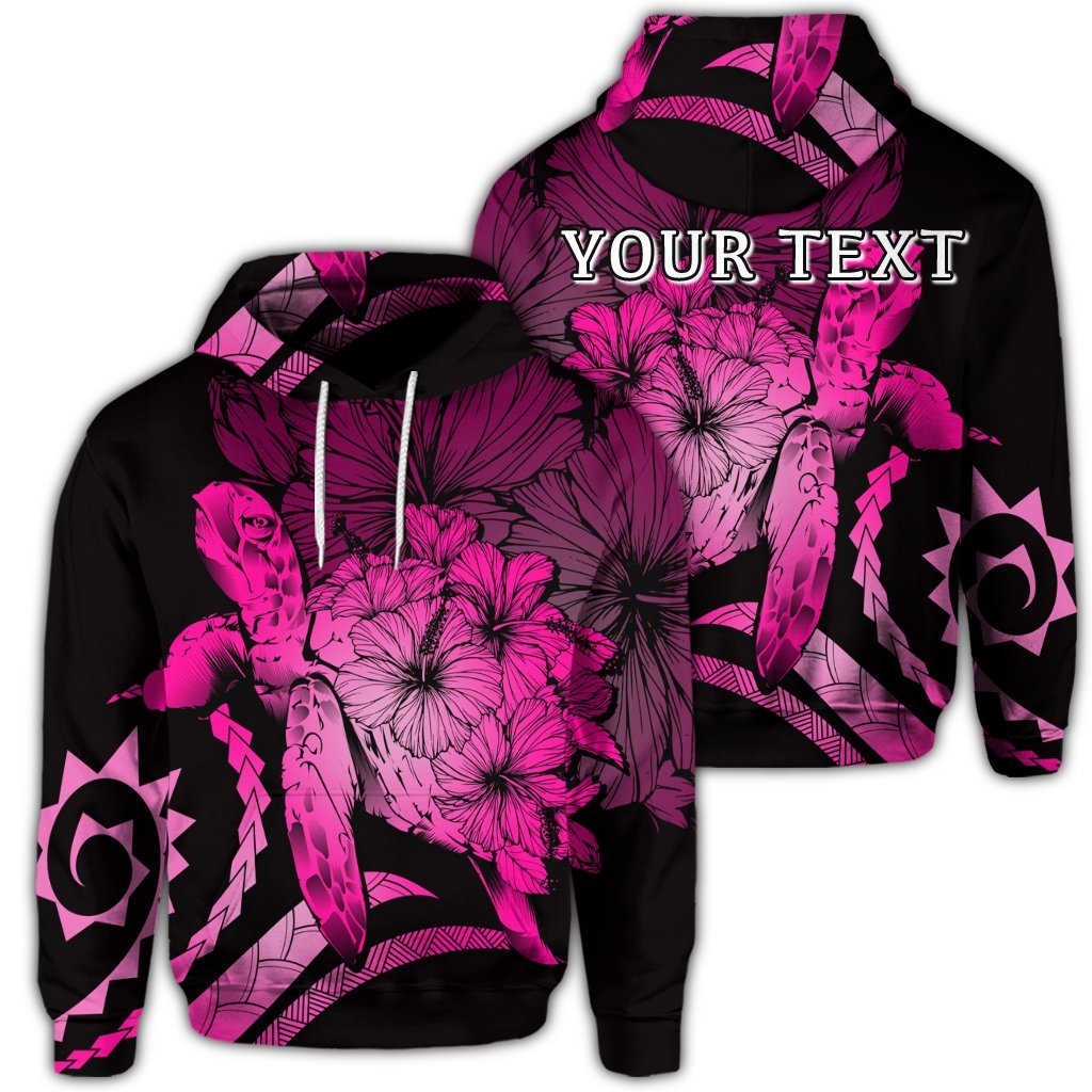 Custom Hawaiian Hawaii Turtle Hibiscus Polynesian Vintage Hoodie Pink Unisex Art - Polynesian Pride