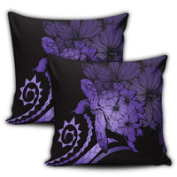 Hawaiian - Hawaii Turtle Hibiscus Polynesian Vintage Pillow Covers - Purple - AH - Polynesian Pride