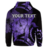 Custom Hawaiian Hawaii Turtle Hibiscus Polynesian Vintage Hoodie Purple - Polynesian Pride