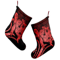 Hawaiian - Hawaii Turtle Hibiscus Polynesian Vintage Christmas Stocking - Red - AH - Polynesian Pride