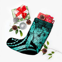 Hawaiian - Hawaii Turtle Hibiscus Polynesian Vintage Christmas Stocking - Turquoise - AH - Polynesian Pride