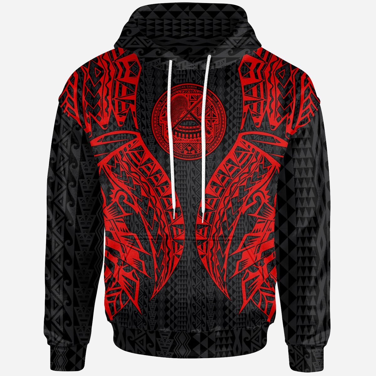 New Caledonia Hoodie Polynesian Lion Head Red Style Unisex Red - Polynesian Pride