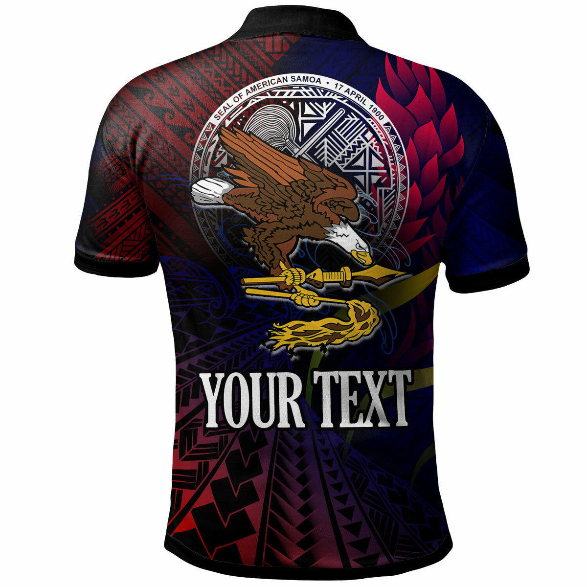 American Samoa Polo Shirt Custom Seal Of American Samoa Gradient Color Style LT10 - Polynesian Pride