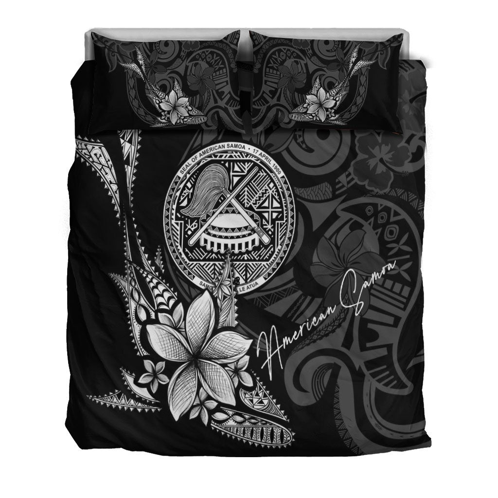 American Samoa Bedding Set - Fish With Plumeria Flowers Style - Polynesian Pride