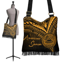 American Samoa Boho Handbag - Gold Color Cross Style - Polynesian Pride