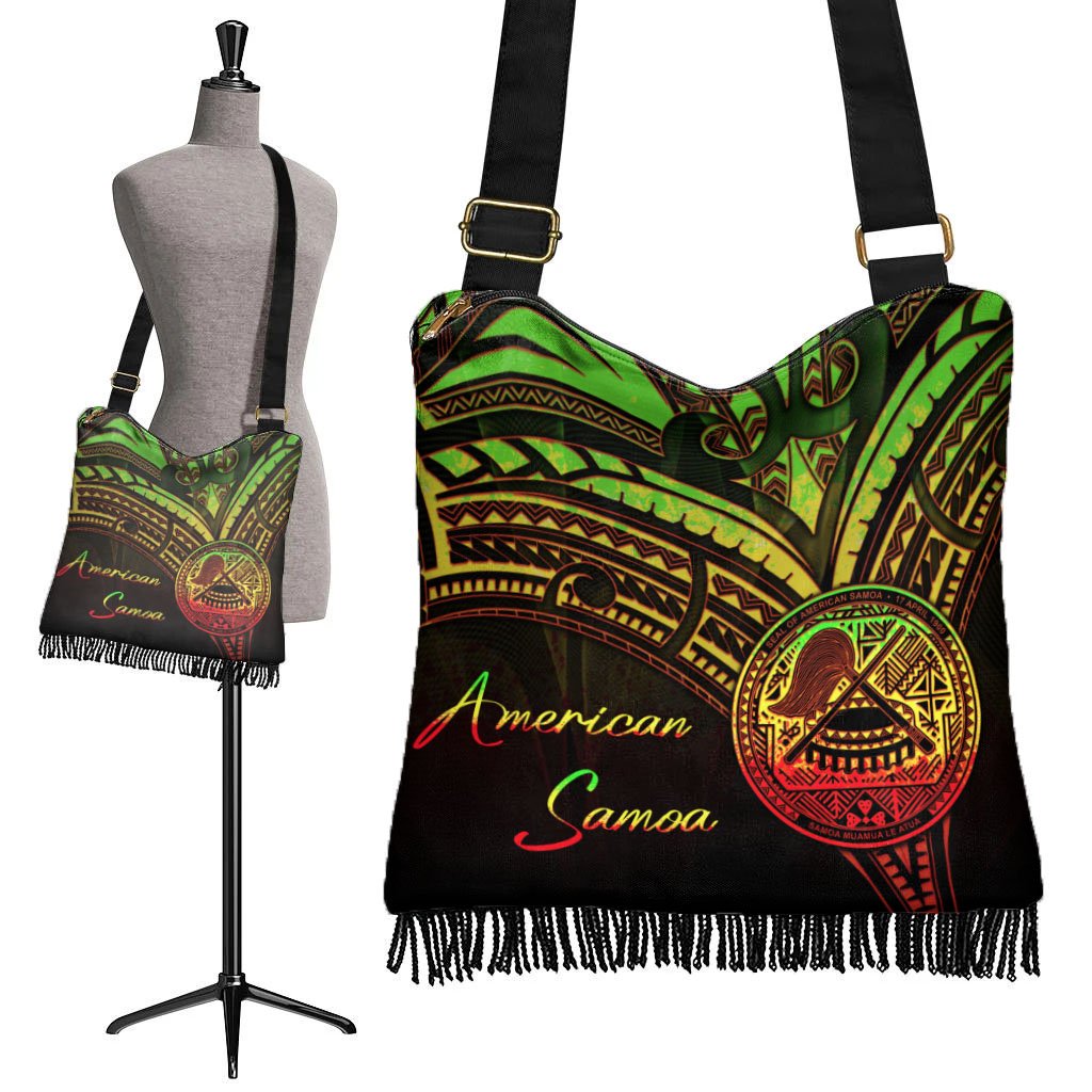 American Samoa Boho Handbag - Reggae Color Cross Style - Polynesian Pride