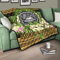 American Samoa Premium Quilt - Polynesian Gold Patterns Collection - Polynesian Pride