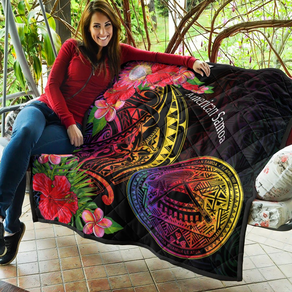 American Samoa Premium Quilt - Tropical Hippie Style - Polynesian Pride
