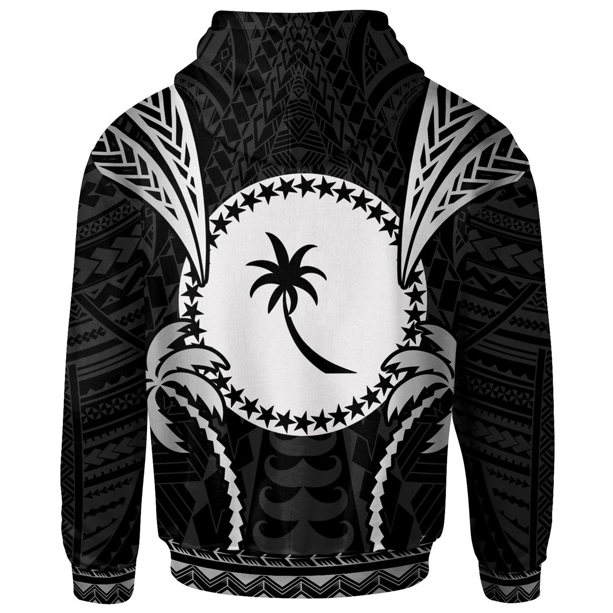 Chuuk Hoodie Blood Runs Through My Veins Style Black - Polynesian Pride