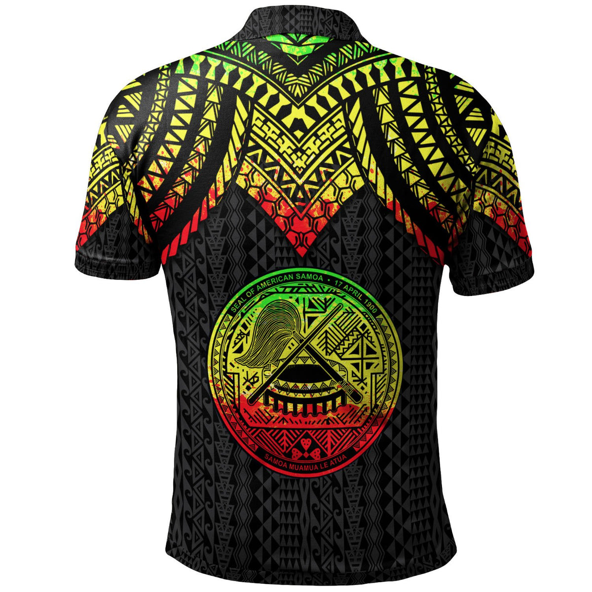American Samoa Custom Polo Shirt Polynesian Armor Style Reagge - Polynesian Pride