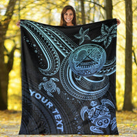 American Samoa Custom Personalised Premium Blanket - Blue Turtle - Polynesian Pride