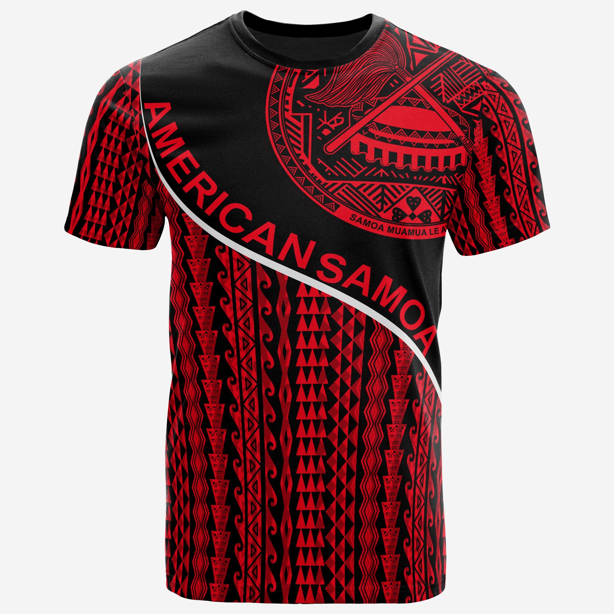 American Samoa T Shirt American Samoan Seal Polynesian Tribal Red Style Unisex Red - Polynesian Pride