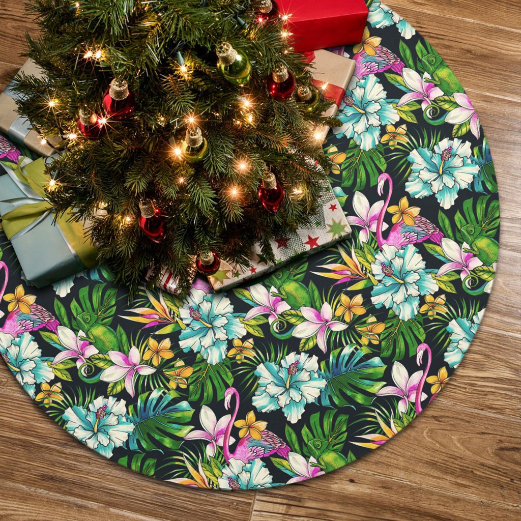 Animals And Tropical Flowers Tree Skirt - Polynesian Pride