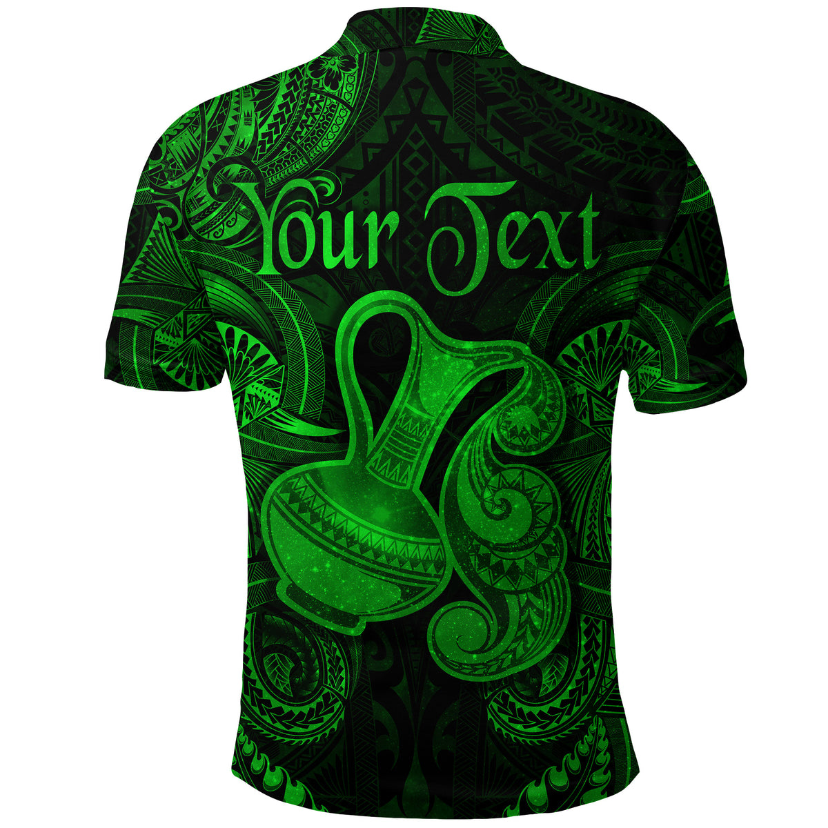 Custom Aquarius Zodiac Polynesian Polo Shirt Unique Style Green LT8 - Polynesian Pride