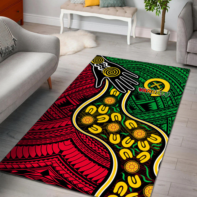 Vanuatu Mix Aboriginal Area Rug LT6 Red - Polynesian Pride