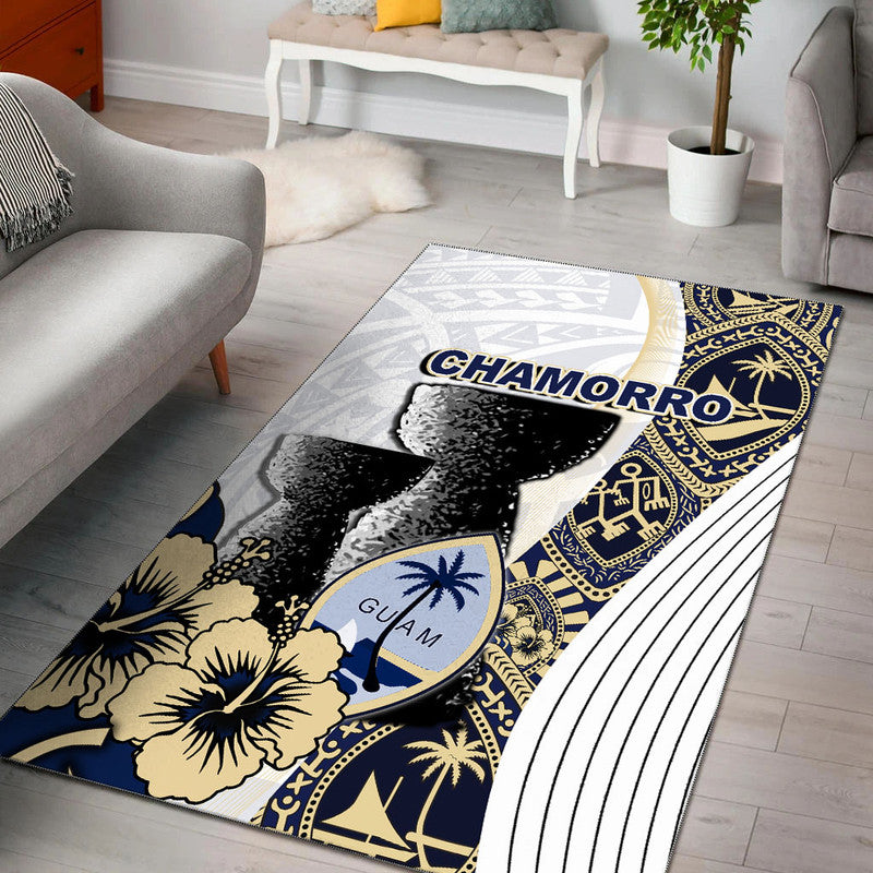 Guam Chamorro Area Rug White Style LT6 - Polynesian Pride