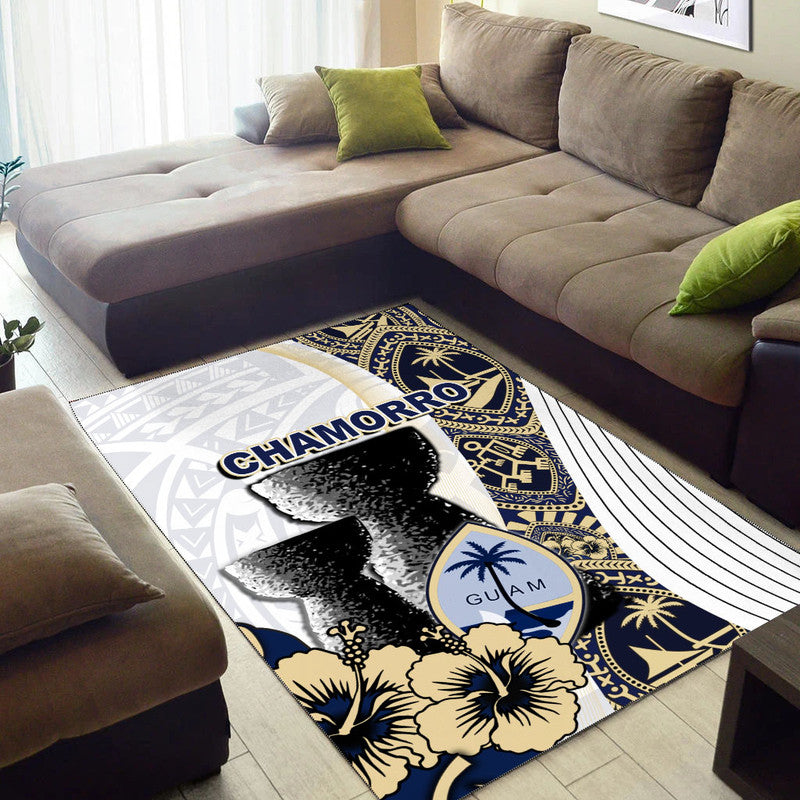 Guam Chamorro Area Rug White Style LT6 white - Polynesian Pride