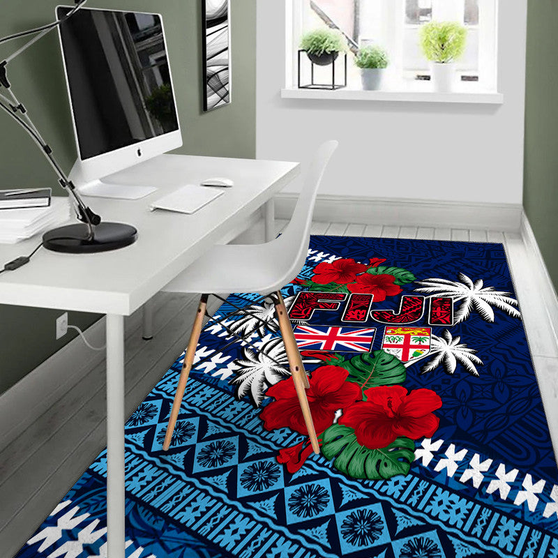Fiji Patterns With Hibiscus Area Rug LT6 - Polynesian Pride