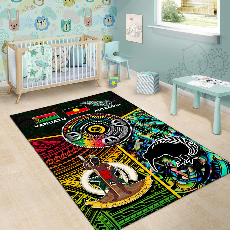 Vanuatu Mix Maori And Aboriginal Area Rug LT6 - Polynesian Pride