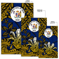 Niue Uga Area Rug Tribal Patterns Blue Style LT6 - Polynesian Pride