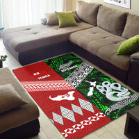 New Zealand And Tonga Area Rug Together - Green LT8 - Polynesian Pride