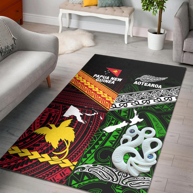 New Zealand And Papua New Guinea Area Rug Together - Green LT8 Green - Polynesian Pride