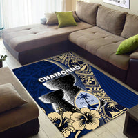 Guam Chamorro Area Rug Blue Style LT6 - Polynesian Pride
