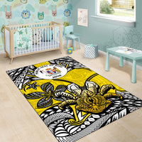 Niue Uga Area Rug Tribal Patterns Yellow Style LT6 - Polynesian Pride